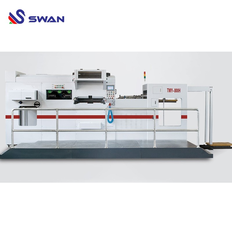 swan Cardboard Paper Carton Sheet Flat-Bed Die Cutting Machine with Hot Foil Stamping TMY-800H